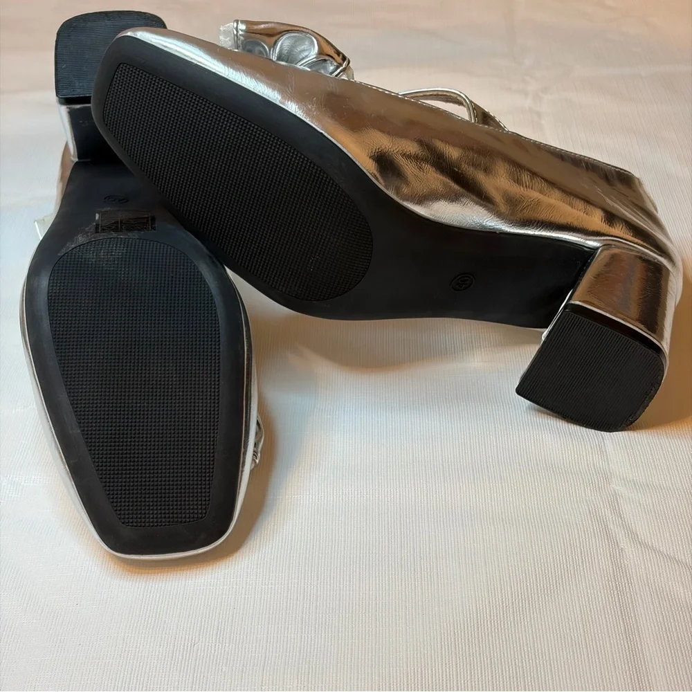 Elegant Silver Bow Heels